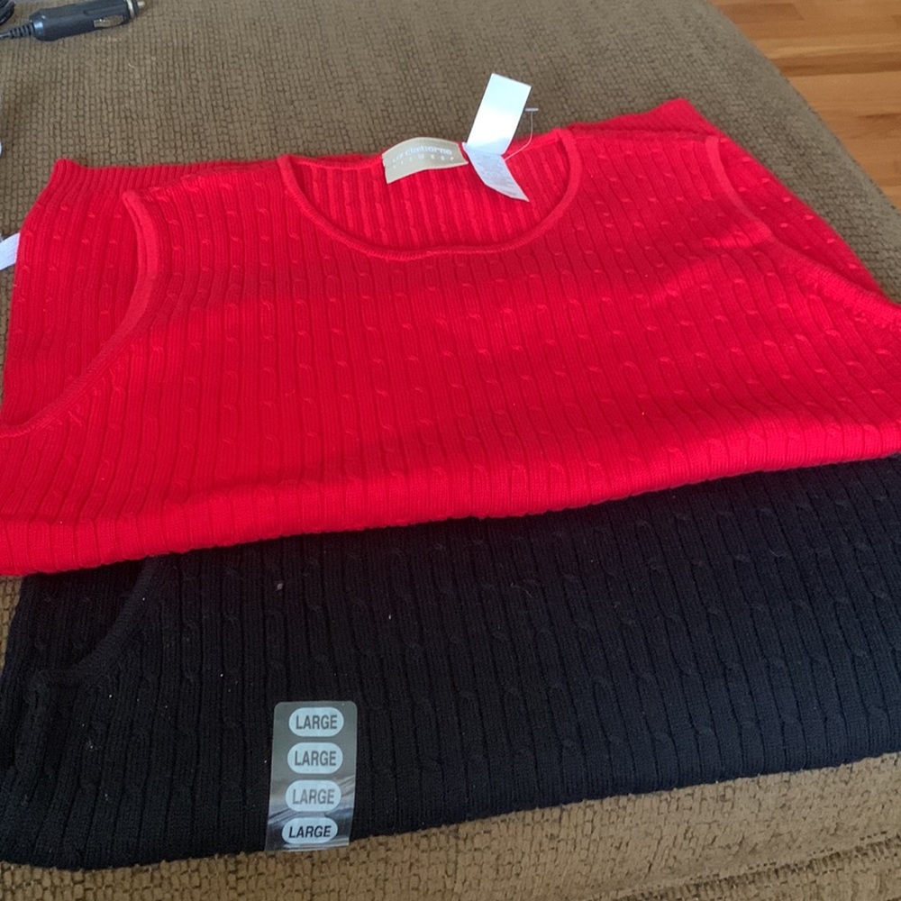 2 Liz Claiborne sleeveless sweaters